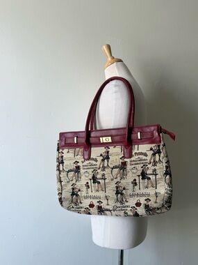Signare Paris Café Scene Tapestry Tote Bag | Parisian Bistro Print Shoulder Bag